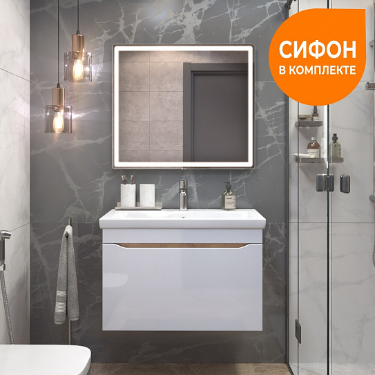 Тумба под раковину подвесная VIGO GRANI 800-0-1 дуб золотой арт 166 (под раковину 121281)