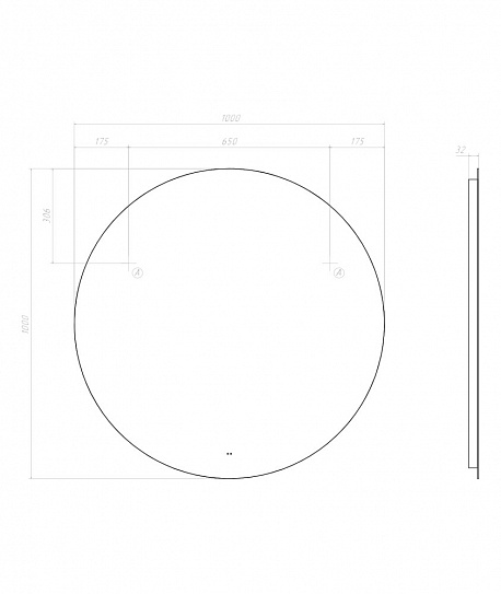 Зеркало круглое Vigo Otti Classic 1000