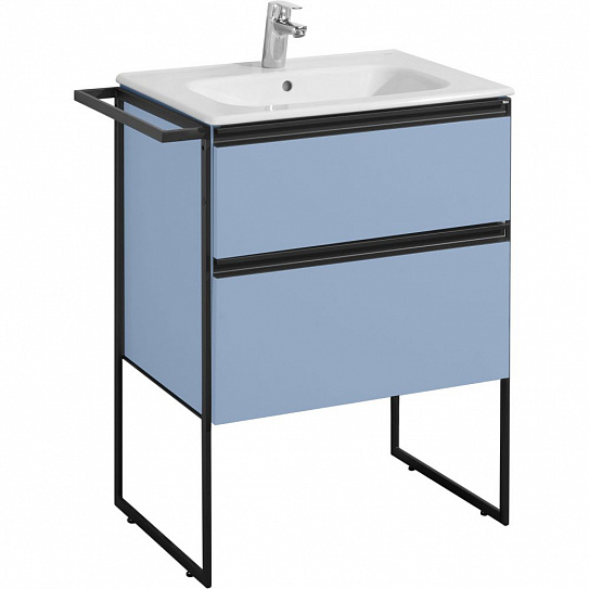 Тумба под раковину Roca Domi 60 2 ящика небесный синий матовый ZRU9307870