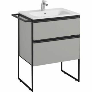 Тумба с раковиной Roca Domi 60 2 ящика серый матовый ZRU9307873
