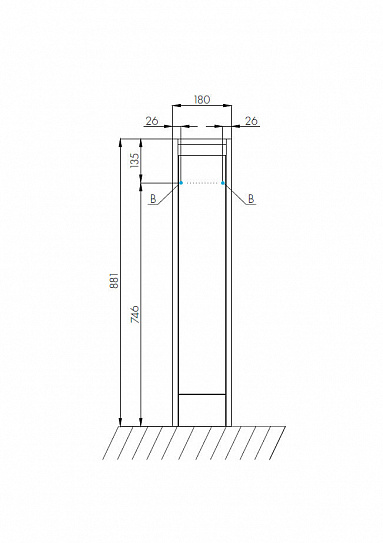 Узкий выдвижной ящик 18х88 Акватон Лондри 20 1A236101LH010 под стиральную машину