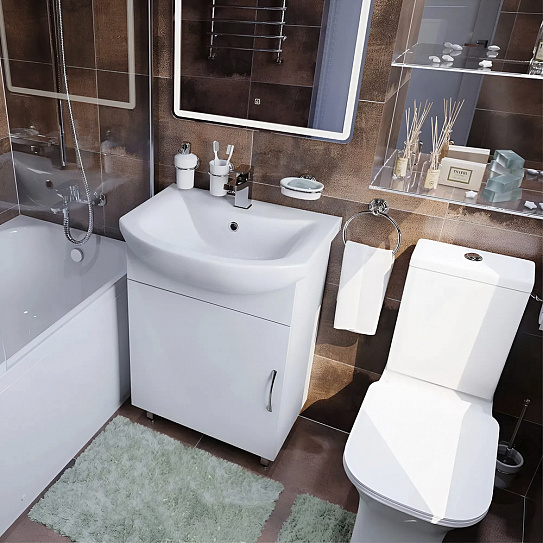 Раковина Santek Балтика 65 мебельная встраиваемая, полукруглая, керамика, 1WH207775