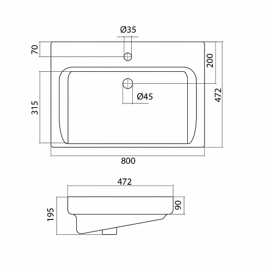 Раковина Santek Тигода 80 1WH302084