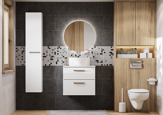 Тумба с раковиной Roca Victoria 60 белый глянец 2 ящика A857468806