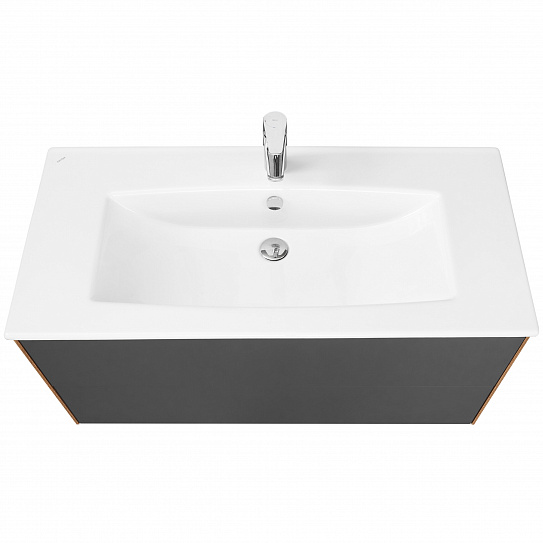 Тумба под раковину Aquaton Сохо 100 дуб веллингтон, графит софт 1A258201AJA00 (под рак. Элина 100)