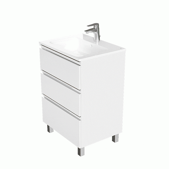 Тумба с раковиной Roca The Gap 60 белый глянец 3 ящика A857404806