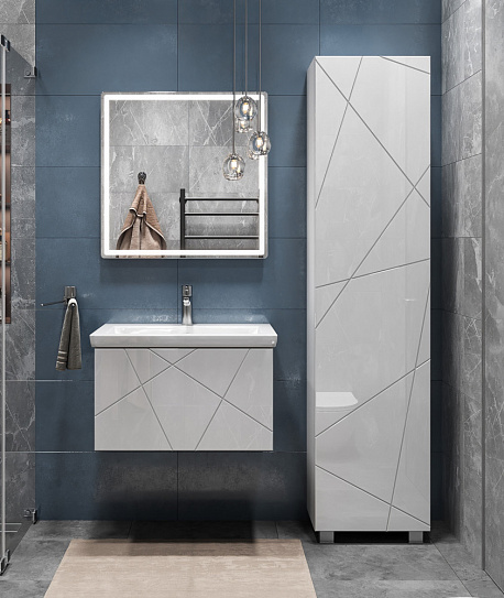 Тумба с раковиной Vigo Geometry 600-0-1 навесная бетон