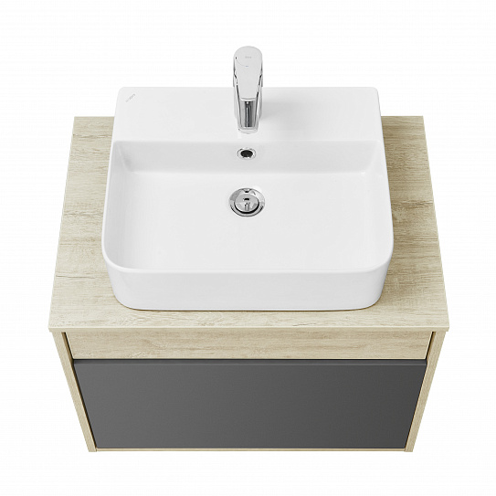 Тумба под накладную раковину Aquaton Лофт Урбан 65 серый графит, дуб орегон 1A254001LQX60