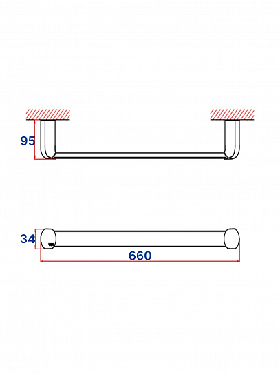 Держатель полотенец 60см VRI Rialto HG800613