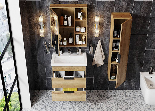 Тумба Onika Дайлер 60 подвесная графит/дуб сонома