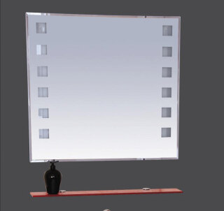 Зеркало с красной полочкой (свет) Эллада 90 Misty