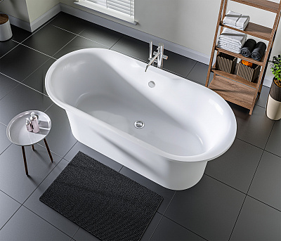 Ванна отдельностоящая 170х80 Венеция белая BAS из литьевого мрамора ВА00003