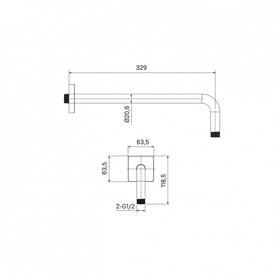 Кронштейн для верхнего душа Iddis Slide ID SLI39BSi61
