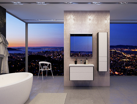 Тумба под раковину Roca Ronda 80 белый глянец/антрацит ZRU9302965