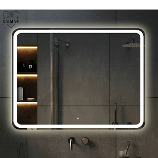 Зеркало с подсветкой, с подогревом и сенсорным выключателем на взмах CAIMAN Vertu 900x700