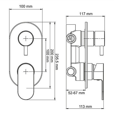 Смеситель для ванны и душа WasserKRAFT Dinkel 5871