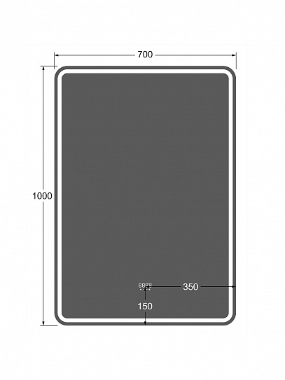 Зеркало для ванны 70х100 Аврора Люкс Monterey с подсветкой, термообогревом, часами, сенсор на взмах