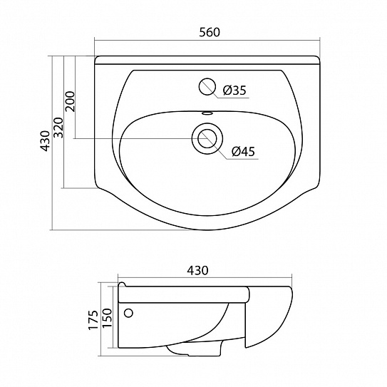 Раковина Santek Линда 55 1WH110156
