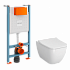 Инсталляция с унитазом VitrA Shift (Шифт) 9855B003-7207 комплект 3 в 1 с сиденьем микролифт безободковый Rim-ex (Рим-экс)