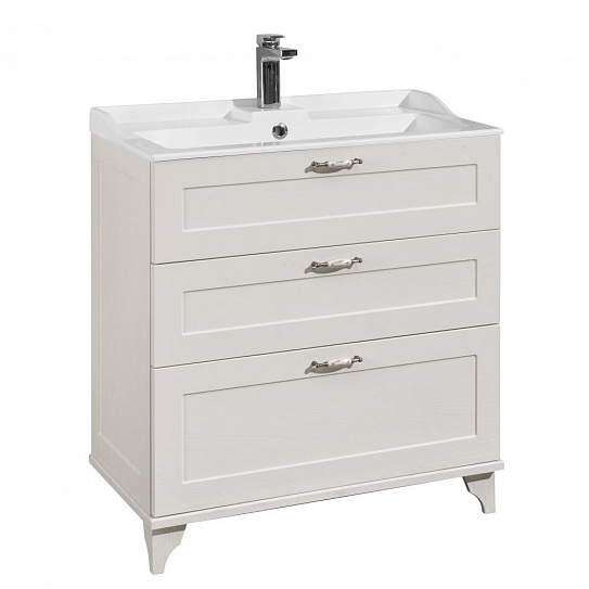 Тумба без раковины Акватон Леон 80 Н дуб белый 1A187801LBPS0