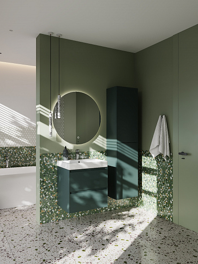 Тумба под раковину Roca Ona 600 зеленый матовый 2 ящика A857613513