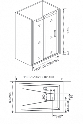 Душевое ограждение Good Door Galaxy WTW-150-C-CH (1500*19500*6)