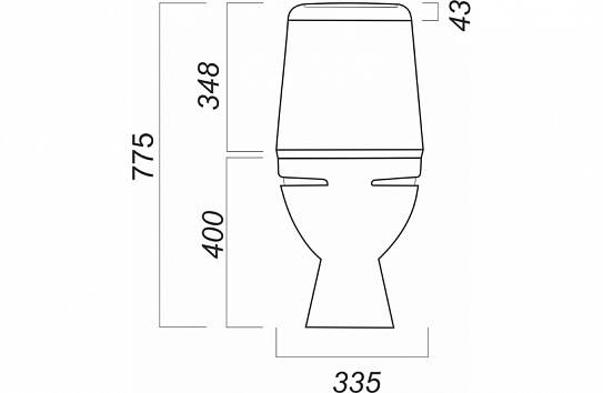 Чаша унитаза Sanita Идеал Стандарт (без стульчака) WC/Ideal/N/WHT.G/S1