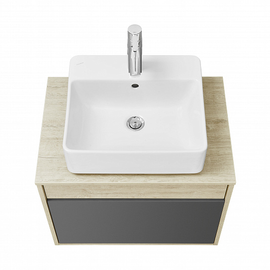 Тумба под накладную раковину Aquaton Лофт Урбан 65 серый графит, дуб орегон 1A254001LQX60