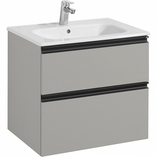 Тумба с раковиной Roca Domi 60 2 ящика серый матовый ZRU9307873