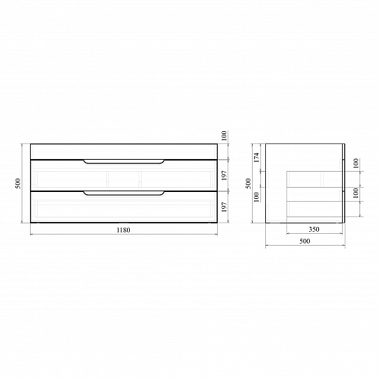 Тумба подвесная MIRSANT Soho Quadro 120 УТ000086075 (раковина Deep 120)