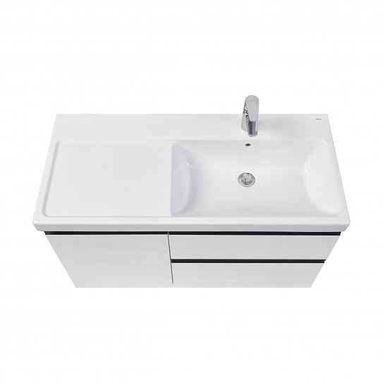 Тумба под раковину Roca Domi 100 белый глянец 2 ящика, правая A857478806