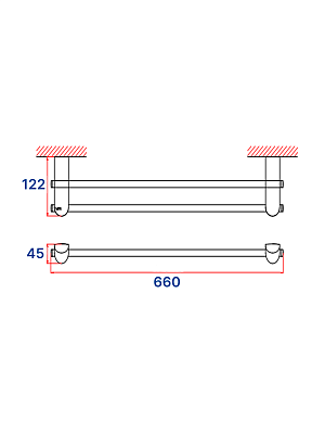Держатель полотенец двойной VRI Rialto HG800615