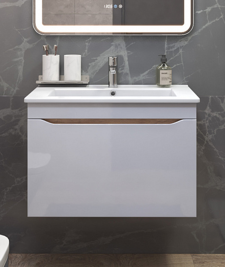 Тумба подвесная с раковиной Vigo Grani 750-0-1 tp.GRI.OSK.75.1Y дуб золотой