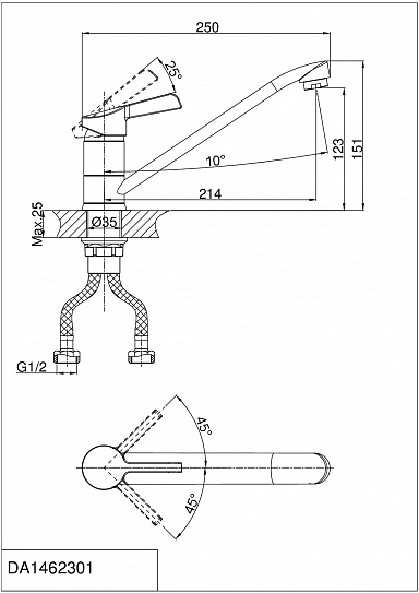Смеситель для кухни D&K Rhein Schiller Da1462301 хром