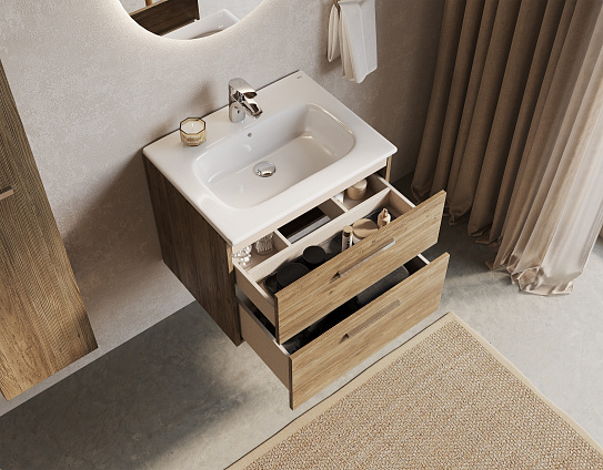 Тумба под раковину Roca Victoria 60 орех 2 ящика A857468517