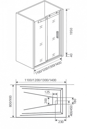 Душевое ограждение 160 BAS Galaxy WTW-160-C-B ГЛ00029