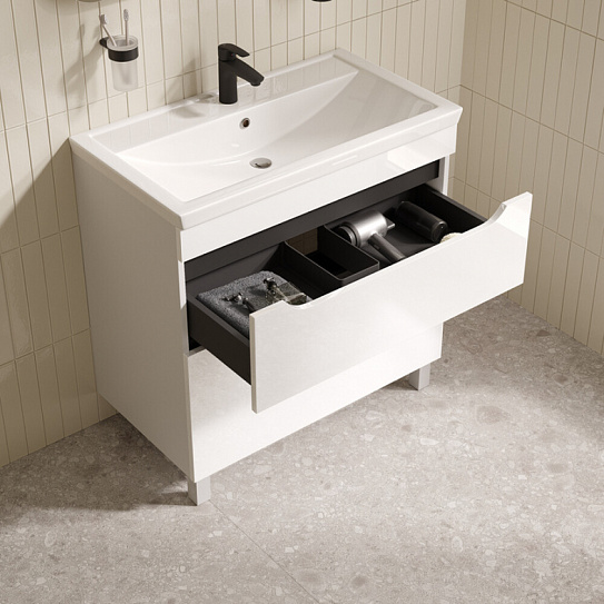 Тумба с умывальником, напольная, 80 см, белый, Iddis Ray, RAY80WFi95K подходит умыв. 4078000i28