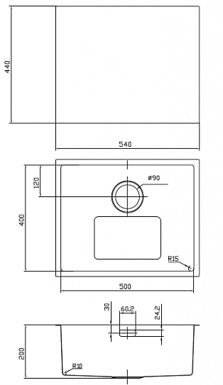 Мойка из нержавеющей стали Iddis Edifice EDI54S0i77