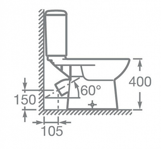Унитаз-компакт Roca Access с косым выпуском 34P23900Y