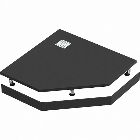 Поддон литьевой 90х90 трапеция Essentia PNT чёрный GoodDoor ЛП00274