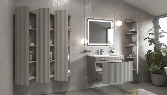 Тумба под раковину Velvex Alba 800-0-1 (Madera Modul) навесная тирамису (рак. 264583 в комплект не входит)