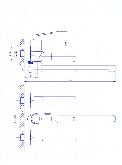 Смеситель для ванны с длинным поворотным изливом RUSH Palm PL2530-51