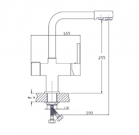 Смеситель для кухонной мойки с краном для питьевой воды RUSH Gozo MS9035-31