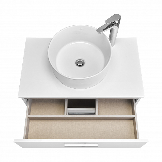 Тумба под раковину Roca Victoria 80 белый глянец 2 ящика A857470806