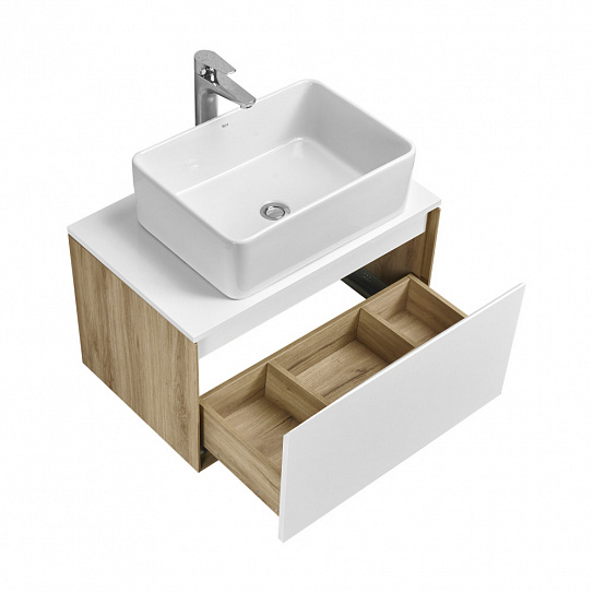 Тумба под раковину Aquaton Либерти 70 дуб эльвезия белый глянец 1A279801LYC70