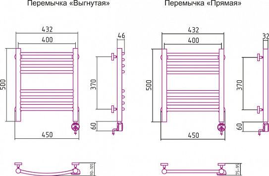 Полотенцесушитель электрический Сунержа Богема 500х400 ТЭН левый (Хамелеон, ТЭН Золото)