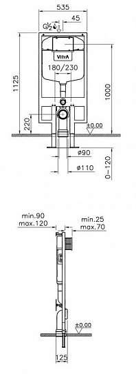 Комплект инсталляции с унитазом Vitra Normus 9773B003-7200(4в1)