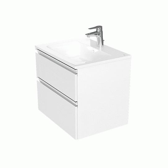 Тумба с раковиной Roca The Gap 60 2 ящика A857397806, белый глянец