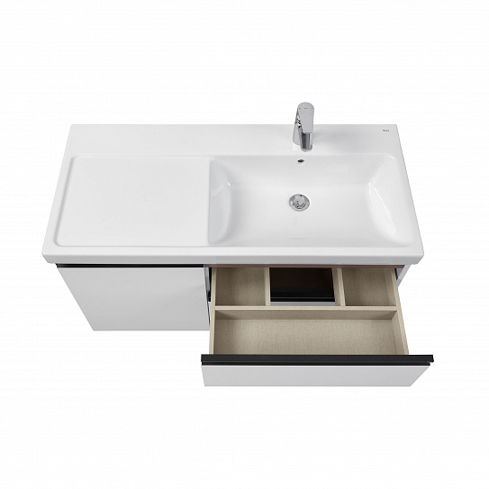 Тумба под раковину Roca Domi 100 белый глянец 2 ящика, правая A857478806