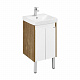 Тумба с раковиной AQUATON Сканди Doors 45 белый глянец/дуб рустикальный 1A278701SDZ90
